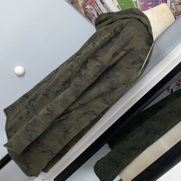 ZARA HOODED THIN SWEATSHIRT MATERIAL LONG DUSTER W/POCKETS! 100% COTTON - Picture 5 of 10